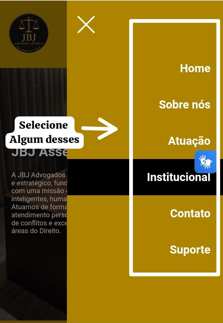 clicar em uma parte do menu